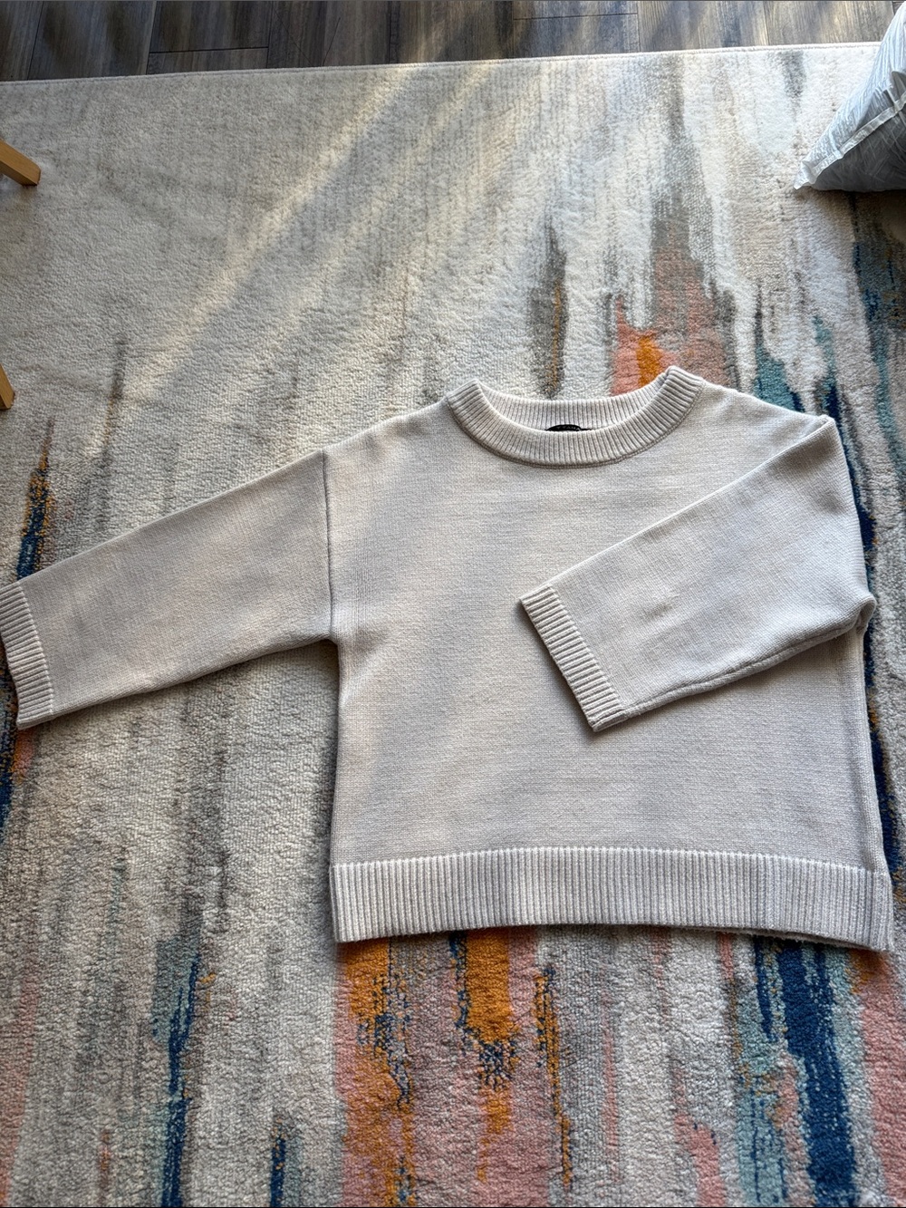 T Tahari Cream Crewneck Sweater